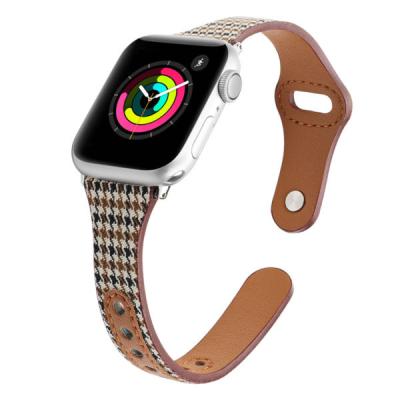 China Unisex High Quality Genuine Leather Watch Band Strap for Apple Watch 38mm 40mm 42mm 44mm for sale