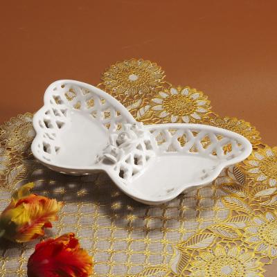 China Sustainable New Design Customized Ceramic Hotel Dish Dish Handmade Candy Dish Dish Dining Dish for sale