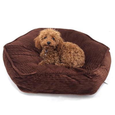 China yangyangpet sale embroidery logo hexagon shape crate dog stocked bed for sale