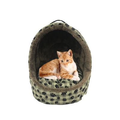 China Hot Sale Paw Printing Foam Cat Bed Tent Eco Friendly Pet Bed Viable For Cats And Puppy for sale