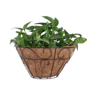 China Durable Custom 12 Inches Handmade Cocos Fiber Hanging Pots Flat Bottom For Plants for sale