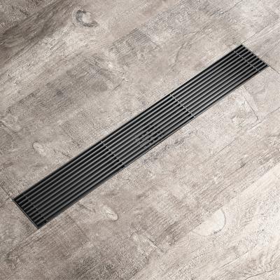 China Long Floor Gun Corrosion Resistant Black Drain Linear Stainless Steel Shower Floor For Bathroom Kitchen for sale