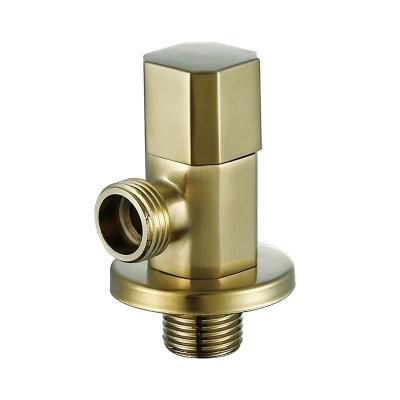 China With diverter good quality brushed bathroom water toilet adapter gold shape brass T shape angle valve wall mounted shut off for sale