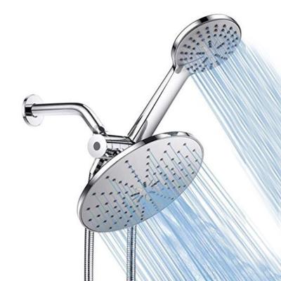 China Free Shower And Hand Held Shower Head Kit Chrome Shower Combo Rain Diverter Bathroom Set for sale