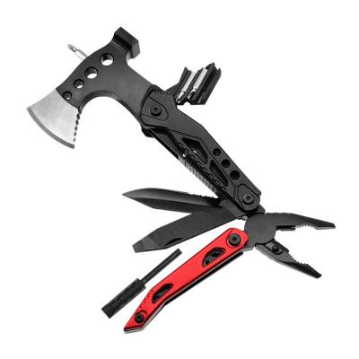 China Multi Tool Hammer with Ax Multi Function Pliers Hatchet Fire Starter Whistling Tool Folding Hammer with Ax for Survival Outdoor Camping for sale