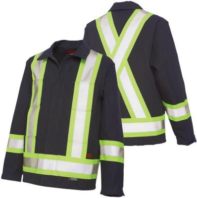 China 100%Polyester Cotton 100%Polyester Hi Vis Workwear Clothes High Visibility Construction Work Jacket for sale