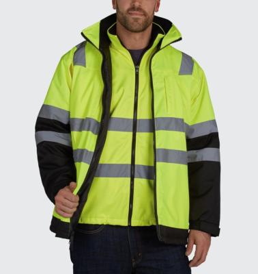 China 100%Polyester cheap 3 in 1 reflective winter jaket jacket safety work wear jacket for sale