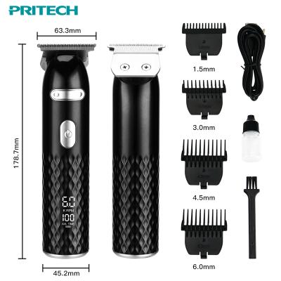 China PRITECH Professional Low Noise Outdoor R-Shaped Cutting Blade Hair Trimmer With LCD Display for sale