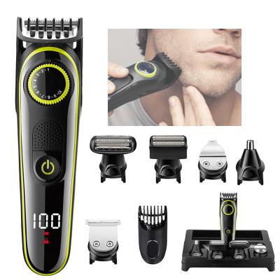 China PRITECH Outdoor 5 in 1 Grooming Kit LCD Display USB Rechargeable Nose Hair Trimmer Set Electric Trimmer for sale