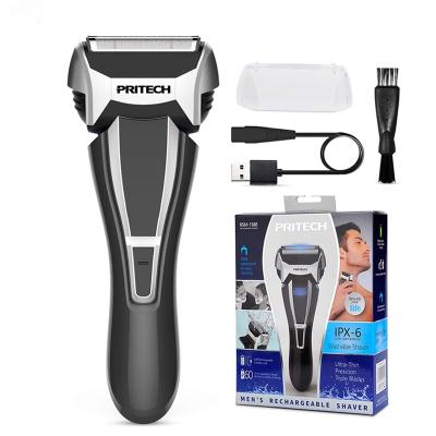 China PRITECH Aluminum Blade Razor Twin Cordless Automatic Electric Shaver Men Trimmer Electric Shaver For Men for sale