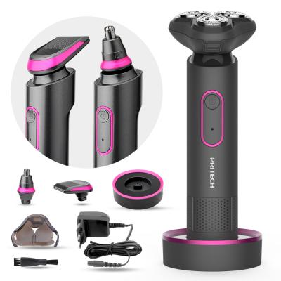 China PRITECH Triple Blade IPX 5 Waterproof Portable USB Rechargeable Triple Blade Cordless Electric Shaver for sale