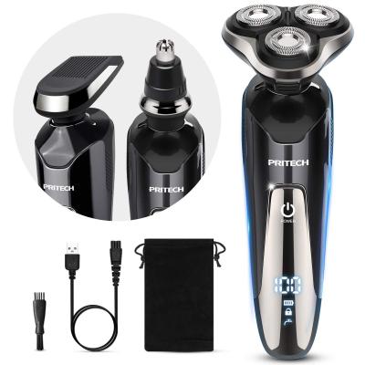 China PRITECH Triple Blade Men's Grooming Set 3 in 1 Multifunctional Waterproof Razor USB Rechargeable Electric Shaver for sale