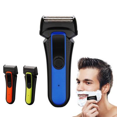 China PRITECH Twin Blade Swapping Blade Razor Beard Trimmer Electric Washable USB Men Portable Shaver for sale