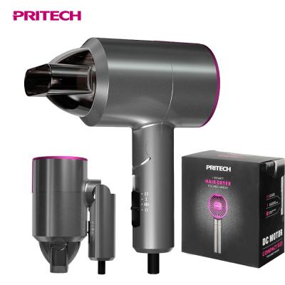 China PRITECH Factory Manufacturer 2 Speeds DC Motor Hand Use Mini Foldable Flight Travel Hair Hotel Foldable Dryer for sale