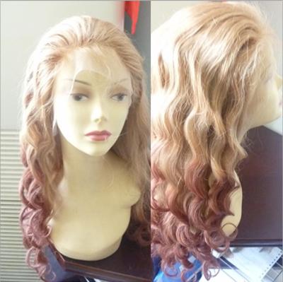 China Brazilian Blonde Full Body Wave 100 Human Hair Wigs Ombre Lace Wig With Baby Hair for sale