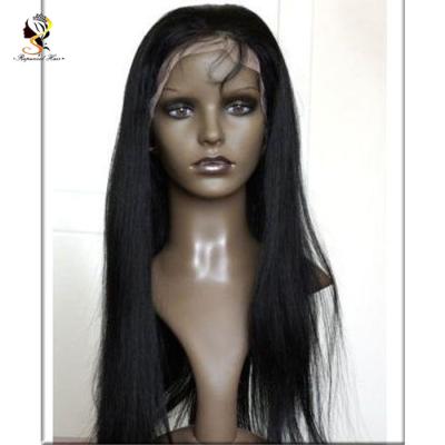 China Indian Hair Silky Straight Raw Wave Full Lace Wig, 100% Natural Human Hair Straight Wigs for sale