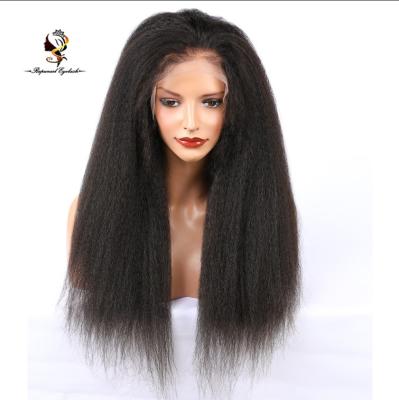 China Regular Good Quality Full Lace Wig Dropship 200% Density Heavy Afro Curly Straight Hair Wig for sale