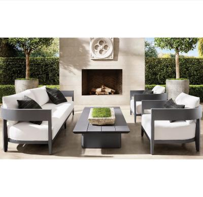 China Leisure Sofa Garden Furniture Fancy Couch Outdoor Modular Aluminum Sectional Sofa Set Eco-freindly Green Eco-freindly for sale