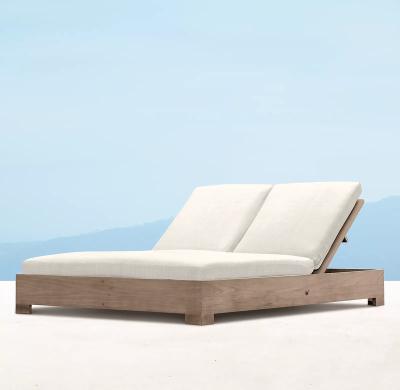 China Eco-freindly Eco-freindly Resorts Wooden Adjustable Classic Day Bed Teak Furniture Double Sun Sofas for sale