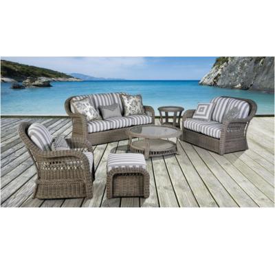 China Eco-freindly Green Bali Rattan Outdoor Furniture Synthetic Rattan Sofa For Sale for sale