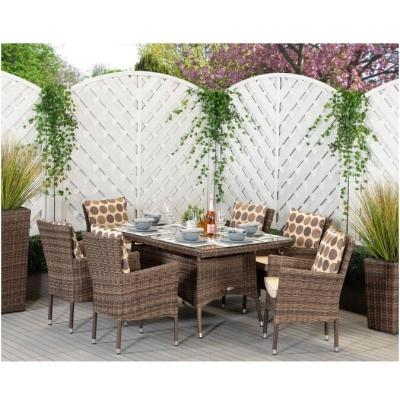 China Eco-freindly Cheap Outdoor Wicker Dining Table Set Furniture Eco-freindly for sale