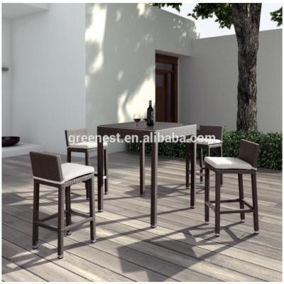 China Wholesale Eco-freindly Eco-freindly Outdoor Rattan High Table Wicker Bistros And Chair Furniture Set for sale