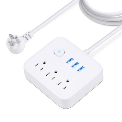 China Hot Selling Surge Protection Extension Sockets 3 Outlet Surge Protector Power Strip 3usb Electrical Extension Board for sale