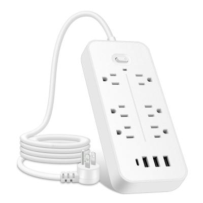 China Surge protection power strip with type c outlet supplement socket USB 6 multi outlet power strip usb socket for sale