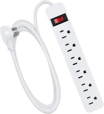 China Surge Protector Factory Direct Power Strip Surge Protector with 6 AC Outlets 6 Feet Long Extension Cord for Home and Office for sale