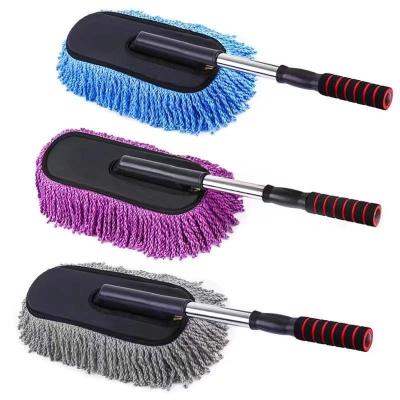 China Viable Upgrade Wax Tow Car Mop Microfiber Dust Retractable Car Cleaning Sweep Brush Extended Low Price Popular Car Cleaning Cloth for sale