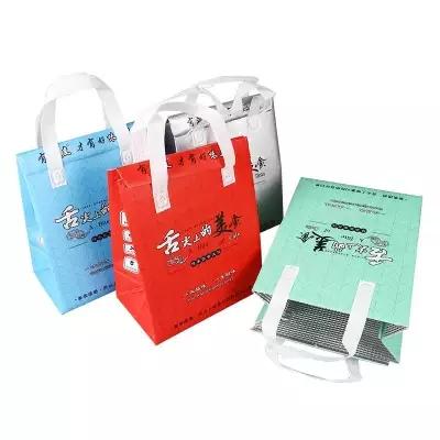 China Eco Friendly PP Spunbond Fabric Handled Nonwoven Bags For Lunch Bags Heat Storage Bags for sale