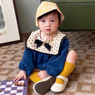 China Wholesale Longsleeve Design Cotton Toddler Romper Girl Loose Bow Knitted Newborn Baby Clothes Newborn Baby Clothes for sale