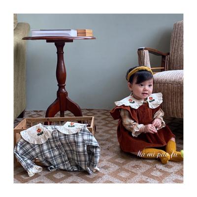 China Breathable Autumn Spring Spring Clothing Blouses Infant Cute Plaid Baby Long Sleeve Shirts 100% Cotton for sale