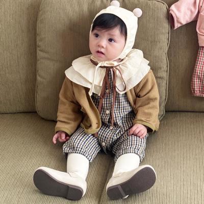 China Spring Autumn Breathable Fashion Long Sleeve Solids Cropped Knit Newborn Baby Sweater Cardigan For Girls for sale