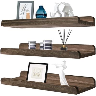 China Living room mounted set of 3 rustic wood shelves with modern rustic style for living room for sale