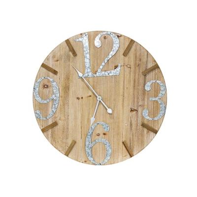 China Antique Style Product Hot Selling Simple Luminous Wooden Glow in the Dark Metal Frame Metal Frame Wall Clocks Night Light Wall Clock for sale