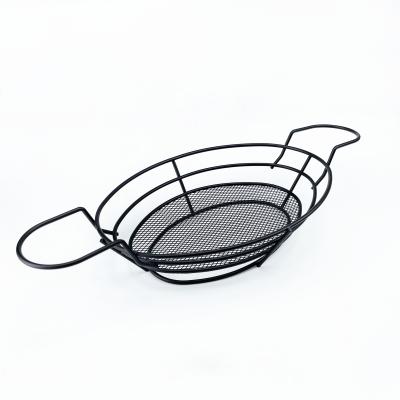 China Practical High Quality Sustainable Kitchen Tool Stainless Steel Food Basket With Double Ears Handle for sale