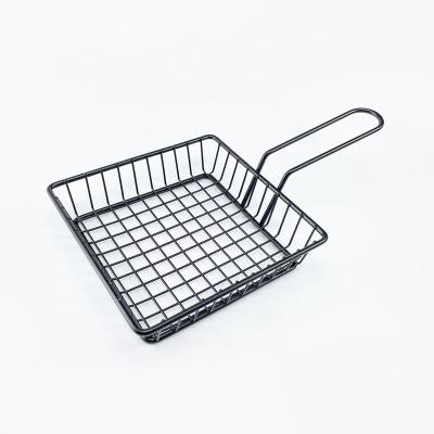 China Factory Viable Color MINI Rectangle Wire Fry Basket Stainless Steel Rose Gold for sale