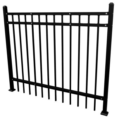 China Maintenance Free High Quality Tubular Aluminum Press Flat Top Spearhead Barrier Powder Coating Top Barrier For Garden Swimming Pool for sale