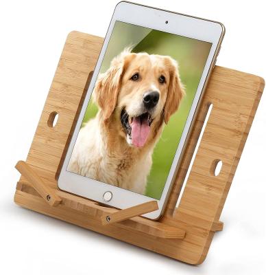 China Adjustable Portable Bamboo Wooden Adjustable Laptop Mobile Phone Protector Flexible Stand Holder for sale