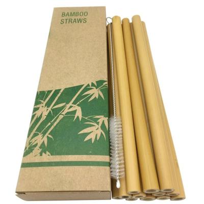 China Modern Custom Made Bamboo Straw Drinking Straws Eco Biodegradable Reusable Bamboo Straw for sale