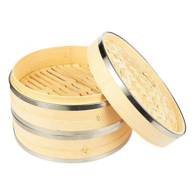 China Sustainable Custom Natural Bamboo Chinese Food Steamer Basket 10 Tier 2 Inch Baskets, And Lids for sale