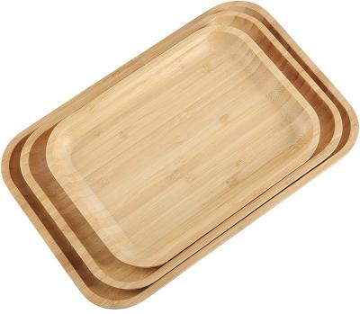 China Cheap Bamboo Rectangular Dish Eco - Friendly Sustainable Serving Dish For Snacks for sale