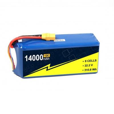 중국 고속 14000mAh 6S 22.2V 12C 25C 리포 배터리 W/XT90 UAV 드론 배터리 판매용