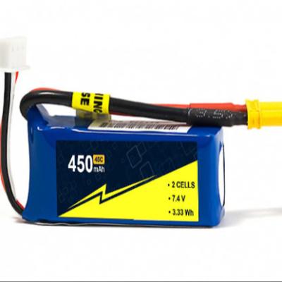 China 7.4 Volt Drone Batería 45C 2s 450mah Lipo Batería para RC modelo / avión de afición en venta