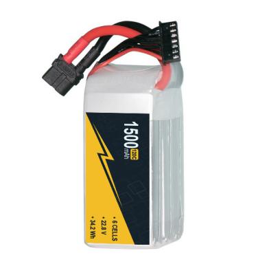 중국 고전압 22.8V 6s 1500mAh 리포 배터리 120C 리온 Fpv 배터리 판매용