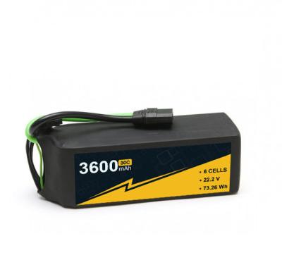 중국 하드 케이스 RC 자동차 리포 배터리 14.8V 2S 3s 4s 6s 3600mah 35C 60C 긴 사이클 수명 판매용