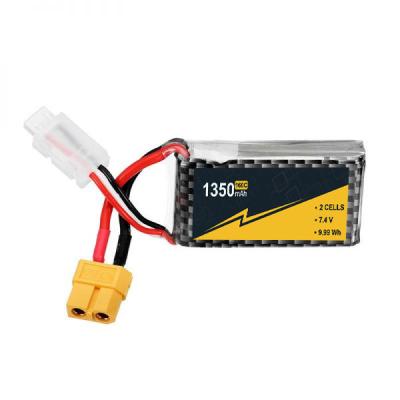 China Rechargeable 7.4 V 1350mah Lipo Battery 160C 2s Lipo Battery Hard Case for sale