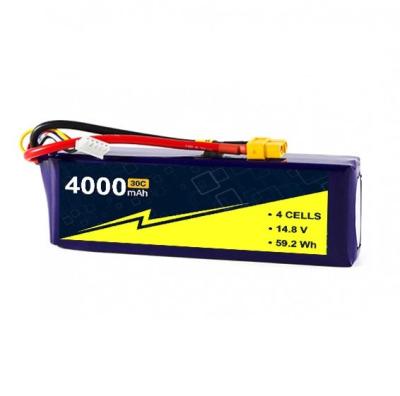 China 4s1P RC Bateria de avião 14.8V 4000mAh0 30C 60c Com W/XT-60 à venda