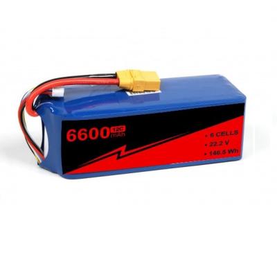 China Bateria de avião 6S RC 22.2V 6600mAh 12C Com peso leve W/XT-90 à venda